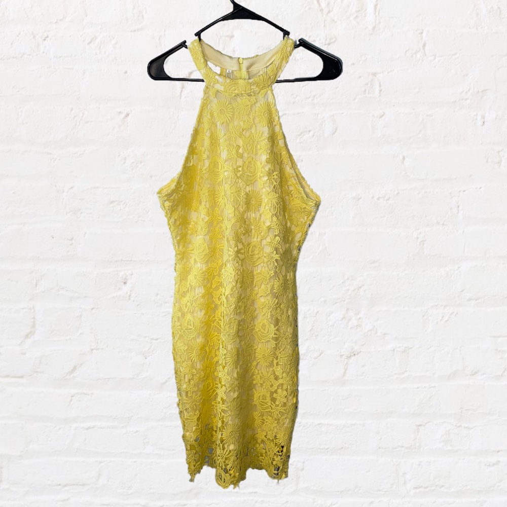 Lace Halter Mini Dress